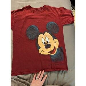 Original Disney "Mickey Mouse" Official T Shirt Youth Sz L Maroon